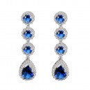Rhodium Plated With Clear Color Stone Cubic Zirconia Bridal Earrings