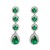 Rhodium-Plated-with-Emerald-Green-Stone-Cubic-Zirconia-Bridal-Earrings-Green