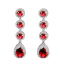 Rhodium Plated With Clear Color Stone Cubic Zirconia Bridal Earrings