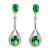 Rhodium-Plated-With-Emerald-Green-Stone-Cubic-Zirconia-Earrings-Green