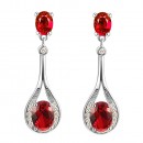 Rhodium Plated With Clear Cubic Zirconia Stone Earrings