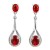 Rhodium-Plated-With--Red--Stone-Earrings-Red