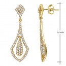 Gold Plated with Cubic Zirconia Bridal Earrings