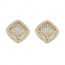 Rhodium Plated With AAA Cubic Zirconia Stub Earrings