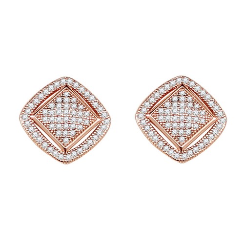 Rose Gold Plated With AAA CZ Earrings