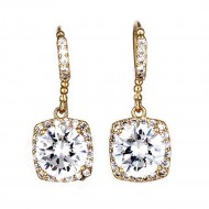 Gold Plated with Cubic Zirconia Stub Earrings