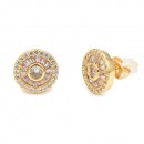 Gold Plated with Clear Cubic Zirconia Earrings