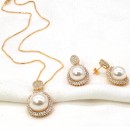 Gold Plated Earrings with Cubic Zirconia and Pearl