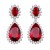 Rhodium-Plated-Tear-Drop-Earrings-with-Red-CZ-Red