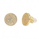 Gold Plated with Clear  Cubic Zirconia Earrings