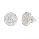Rhodium Plated with Clear Cubic Zirconia Earrings