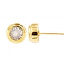 Gold Plated with Cubic Zirconia Stud Earrings