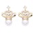 Gold-Plated-Pearl-CZ-Earrings-Gold Clear