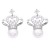 Rhodium-Plated-With-Peral-CZ-Earrings-Rhodium Clear