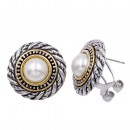 2-Tones with Pearl Classic Earrings