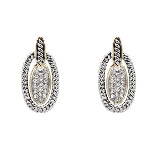 2-Tones with Rhinestone Earrings