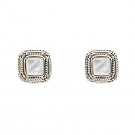 2-Tones with Mother of Pearl Earrings