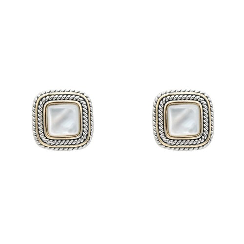 2-Tones with Mother of Pearl Earrings