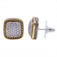 Two-tone Plated with Cubic Zirconia Earrings