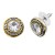 2-Tone-Plated-With-Clear-CZ-Earrings-Clear CZ