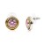 2-Tone-Plated-With-Pink-CZ-Earrings-Pink CZ