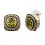 2-Tone-Plated-With-Olive-CZ-Earrings-Olive CZ