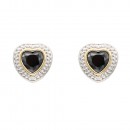 2-Tones with Purple Cubic Zirconia Earrings