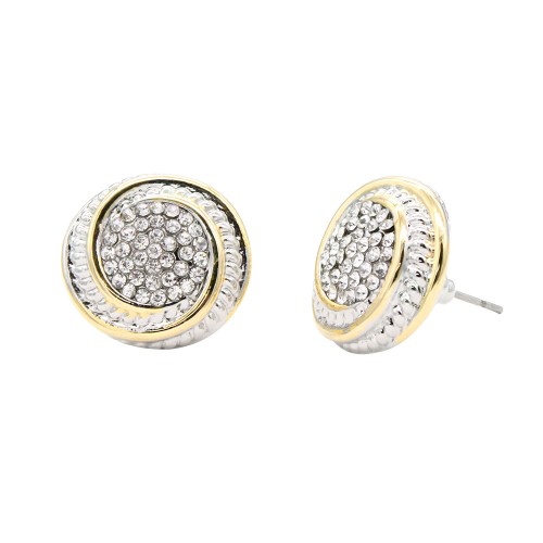 2-Tones with Cubic Zirconia Earrings