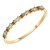 Gold-Plated-With-Multi-Color-CZ-4mm-Cubic-Zirconia-Hinged-Bangle-Bracelet-Single-Row-Prong-7"-Gold Multi Color