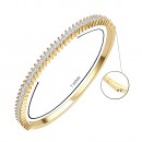 Gold Plated Marquise Shape CZ Cubic Zirconia Hinged Bangle for Women and Girls