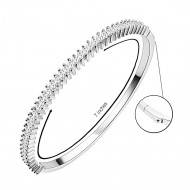 Rhodium Plated Marquise Shape CZ Cubic Zirconia Hinged Bangle for Women and Girls