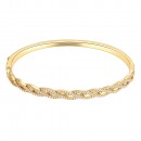 Gold Plated with Infinity Style CZ Cubic Zirconia Stone Bangle for Women and Girls