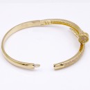 Gold Plated With Clear CZ Nail Bangle Bracelets