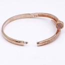 Rose Gold Plated With Clear CZ Nail Bangle Bracelets