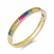 Gold Plated With Multi Color with CZ Bangle