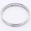 Rhodium Plated Bangles Bracelets with Clear CZ