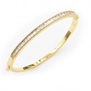Rhodium Plated Bangle Bracelets with Clear CZ