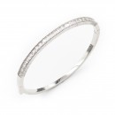 Gold Plated Bangle Bracelets with Clear CZ