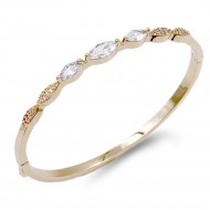 Gold Plated With Clear CZ Bangle