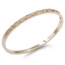 Rose Gold Plated With Clear CZ Bangle