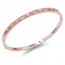 Rose Gold Plated With Clear CZ Bangle