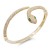 Gold-Plated-With-Clear-CZ-Hinged-Snake-Bangles-Gold