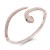 Rose-Gold-Plated-With-Clear-CZ-Hinged-Snake-Bangles-Rose Gold