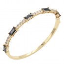 Rhodium Plated With Clear CZ Bangle Bracelets