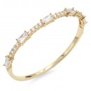 Rhodium Plated With Clear CZ Bangle Bracelets