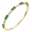 Gold Plated With Clear CZ Bangle Bracelets