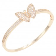 Gold Plated with  Butterfly Hinged Bangle