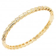Gold Plated Clear CZ Bangle Snake Bracelets