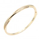 Rhodium Plated Clear CZ Bangle Bracelets