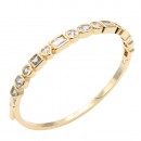 Gold  Plated With Multi Color CZ Bangle Bracelets